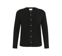 Kaffe Curve Plus Size Women's Cardigan Buttons Round Neck Long Sleeves, Black Deep, L Grande Taille