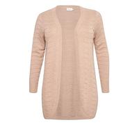 Kaffe Curve Plus-Size Women's Cardigan Open Front Regular Fit Long Sleeves, Fudge, L Grande Taille