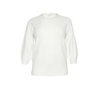 Kaffe Curve Plus Size Women's Pullover 3/4 Sleeves Round Neck Regular Fit, Chalk CC, S Grande Taille