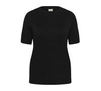 Kaffe Curve Plus Size Women's Pullover Boat Neck Short Sleeves Regular Fit, Black Deep, M Grande Taille