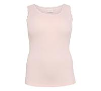 Kaffe Curve Plus Size Women's Tank Top Scoop Neck Slim Fit Lace Rib Jersey, Lotus, XL Grande Taille