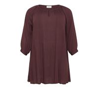 Kaffe Curve Plus-Size Women's Tunic 3/4 Sleeves Loose Fit Round Neck
