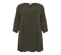 Kaffe Curve Plus-Size Women's Tunic 3/4 Sleeves Loose Fit Round Neck