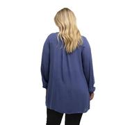 Kaffe Curve Plus-Size Women's Tunic Long Sleeves V-Neck Relaxed Fit Rounded Hem Shirt, Vintage Indigo, 46
