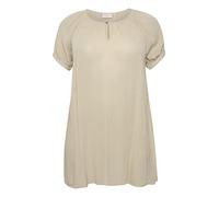 Kaffe Curve Plus-Size Women's Tunic Short Sleeves Loose Fit Round Neck, Feather Gray, 40/Grande Taille