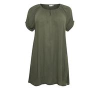 Kaffe Curve Plus-Size Women's Tunic Short Sleeves Round Neck Relaxed Fit