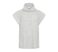 Kaffe Curve - Poncho Gris Chiné en Tricot avec Col Roulé - Femme - Pulls - Gris - Taille: 38 FR