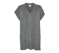 Kaffe Curve - Poncho Tricoté Gris Foncé Melange avec Manches - Femme - Pulls - Gris - Taille: 38 FR