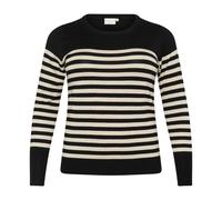 Kaffe Curve - Pull en Tricot à Rayures Noir/Gris Mel. Stripe - Femme - Pulls - Noir - Taille: 42 FR