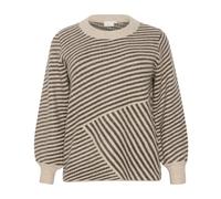 Kaffe Curve - Pull en tricot doux avec manches bouffantes - Femme - Pulls - Beige - Taille: 38 FR