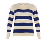 Kaffe Curve - Pull en Tricot Rayé Bleu/Gris Mel. - Femme - Pulls - Multicolore - Taille: 38 FR
