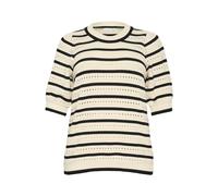 KAFFE CURVE Pull-over 'Evalyn' beige / bleu marine, Taille L