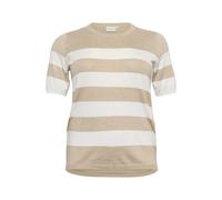 KAFFE CURVE Pull-over 'KA Lizzy' beige / blanc, Taille L
