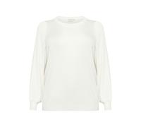 Kaffe Curve Plus-Size Women's Pullover Round Neck Patterned Knit Regular Fit, Chalk, XL/Grande