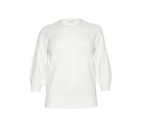 Kaffe Curve Plus Size Women's Pullover 3/4 Sleeves Round Neck Regular Fit, Chalk CC, XL Grande Taille