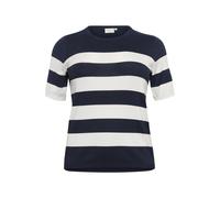 KAFFE CURVE Pull-over 'KCLizzy' bleu marine / blanc, Taille XL
