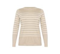 KAFFE CURVE Pull-over 'Lizzy' beige / blanc, Taille M