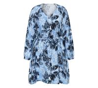 KAFFE CURVE Robe bleu / bleu marine / blanc, Taille 54