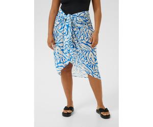 KAFFE CURVE Serviette de plage 'Lea' azur / blanc, Taille L/XL