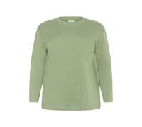 KAFFE CURVE Sweat-shirt 'Zelia' vert / blanc, Taille L