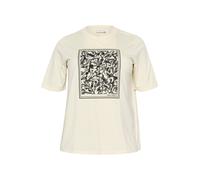 KAFFE CURVE T-shirt 'Meri' crème / noir, Taille L