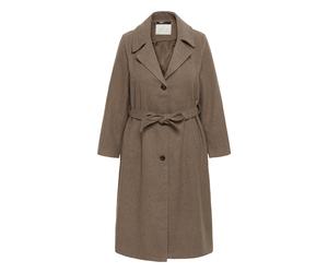 KAFFE CURVE Veste mi-saison 'Nanny' marron chiné, Taille XXL