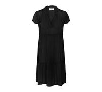 Kaffe - Élégante robe noire profonde à volants - Femme - Robes - Noir - Taille: 36 FR