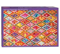Kaffe Fassett’s Diamond Quilt Jigsaw Puzzle: 1000 Pieces, Dimensions 29.5˝ x 19.7˝