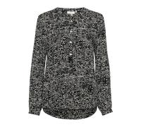 Kaffe, Femme, Blouses et Chemises, Noir, Taille: 38 FR Chemisier à pois graphiques avec col chinois