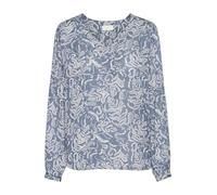 KAFFE Femme Kaffe Women's Long Sleeve Print Shirt with V-Neck Blouse, Bleu, 46 EU