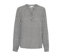 KAFFE Femme Kaffe Women's Print Long Sleeves V-Neck Blouse, Black/Chalk Fan Print, 38 EU