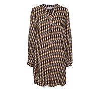 KAFFE Femme Kaffe Women's Shirt Tunic with Roll Up Sleeves Oversized Long Blouse Casual Dress, Candy Pink/Thrush Braid Print, 42 EU