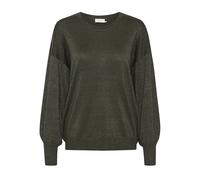 Kaffe, Femme, Pulls, Vert, Taille: 38 FR Pull tricoté Forest Night avec manches bouffantes