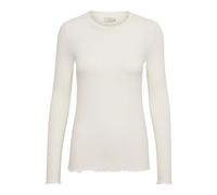 Kaffe, Femme, Tops, Blanc, Taille: 44 FR Haut Simple à Manches Longues Craie