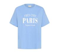 Kaffe, Femme, Tops, Bleu, Taille: 38 FR T-shirt bleu avec impression Paris