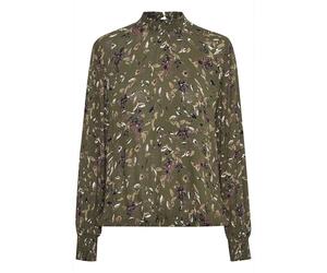 Kaffe - Haut de blouse Amber avec poignets smock - Femme - Blouses et Chemises - Vert - Taille: 44 FR