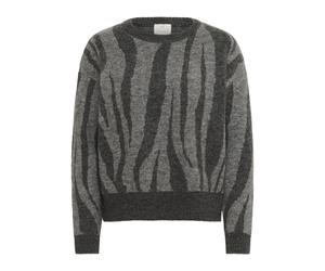 Kaffe - KAlizza Round Neck Knit Pullover - Femme - Pulls - Gris - Taille: 42 FR