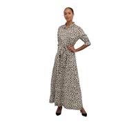 KAFFE KAvelana Robe maxi décontractée à manches courtes pour femme avec imprimé élégant, Imprimé léopard multicolore, 46