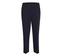 KAFFE Pantalon 3/4 KAsakura pour femme - Pantalon de travail décontracté - Coupe droite - Pantalon de loisirs - Taille haute, Midnight Marine, 34 cm