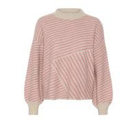 Kaffe - Pull à Rayures Gris Plume/Rose - Femme - Pulls - Rose - Taille: 44 FR