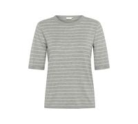 KAFFE Women's Pullover Crew Neck Short Sleeves Regular Fit Horizontal Stripes