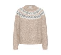 Kaffe Pull-over 'KABerta' beige chiné / noir / blanc, Taille XL