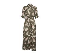 Kaffe - Robe Maxi Florale avec Manches Bouffantes - Femme - Robes - Vert - Taille: 46 FR