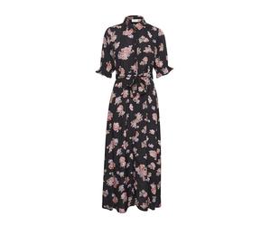 Kaffe - Robe Maxi Noire Profonde avec Manches Bouffantes - Femme - Robes - Multicolore - Taille: 40 FR