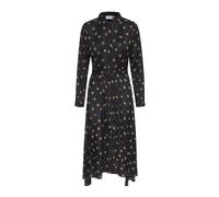 Kaffe Robe femme Oline ceinturée midi soyeuse manches longues Noir 42