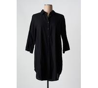 Kaffe, Femme, Robes, Noir, Taille: 38 FR Robe Chemise Noire Profonde avec Manches ¾