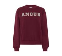 Kaffe Sweat-shirt 'KAElenora' gris clair / lie de vin / noir, Taille S