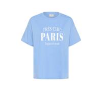 KAFFE Women's T-Shirt Statement Tee Round Neck Loose Fit Short Sleeves Cotton