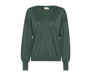 Kaffe - Topiary O-Neck Pull en Tricot - Femme - Pulls - Vert - Taille: 44 FR