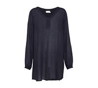 KAFFE Tunique à col en V Blouse, Bleu Marine, 44 Femme